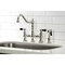 Kingston Brass KS3276PKLBS Duchess Bridge Kitchen Faucet W/ Brass Sprayer, Nickel KS3276PKLBS - alternate 2